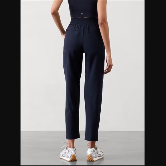 Athleta Brooklyn Mid Rise Ankle Pant Size 0 Navy Blue Pants Comfy Travel Neutral - Picture 2 of 11